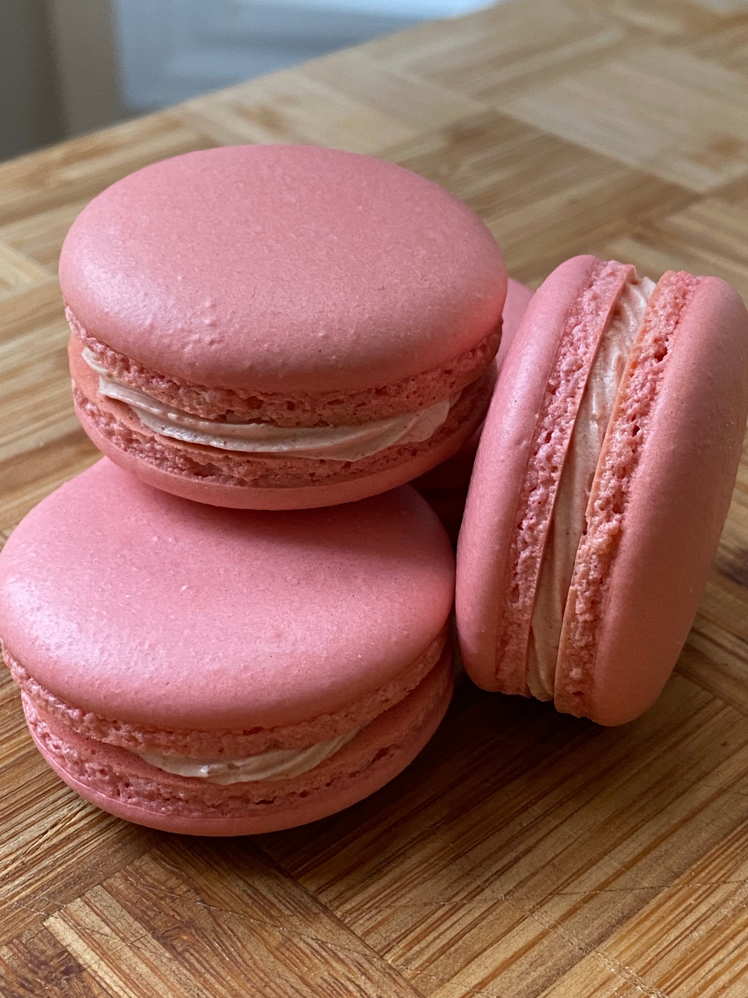 Dark Chocolate Raspberry Macarons